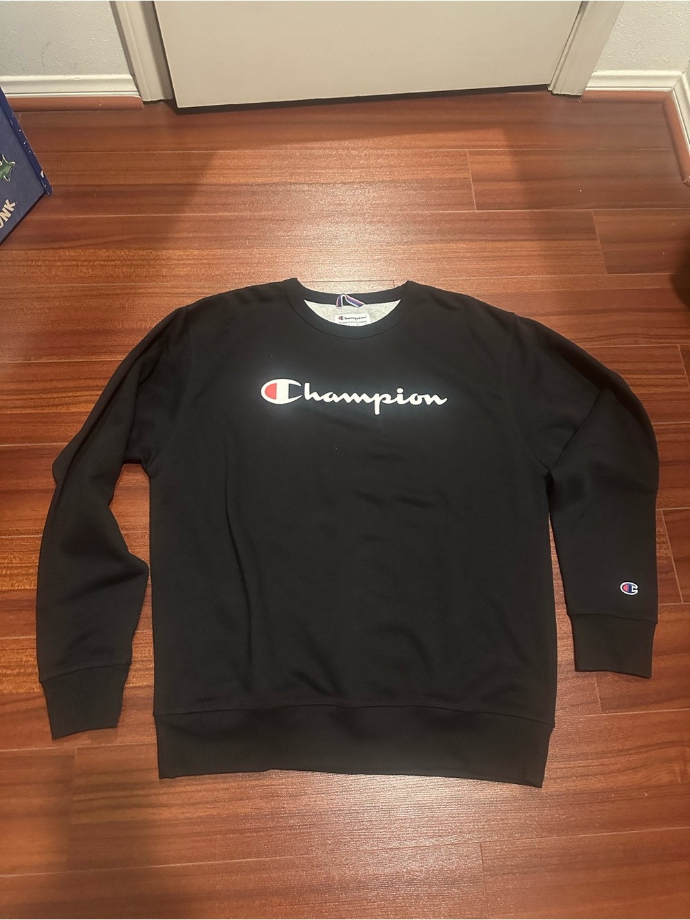 Champion Black Crewneck Sweatshirt with Logo